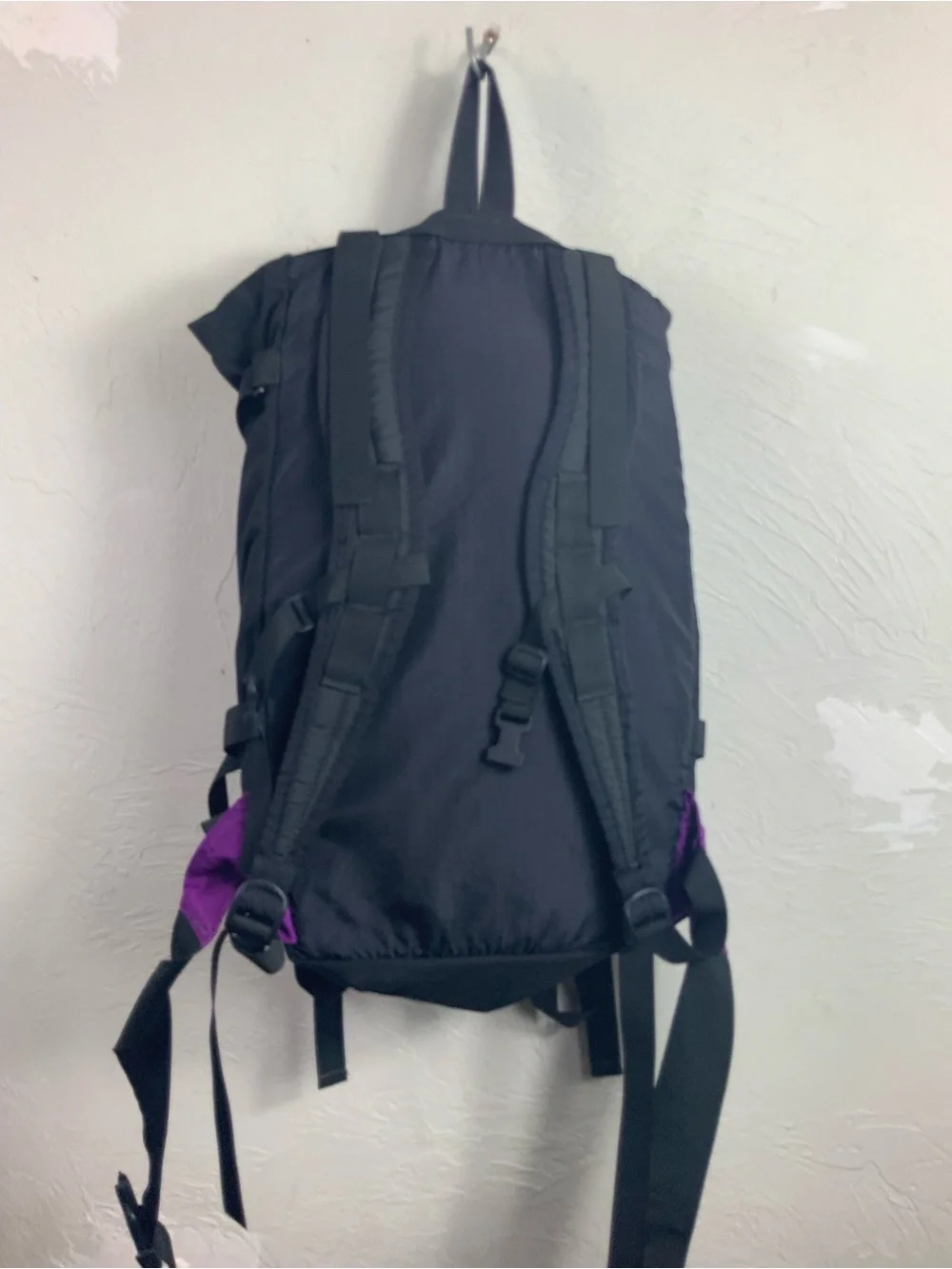 The North Face Backpack Vintage Purple Black Pack Rucksack Hiking Camping Large